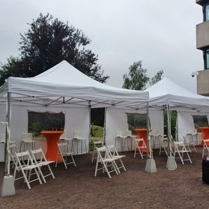 1201 Zij wandzeil wit voor pop-up afdak 4 meter