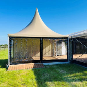 1238 Luxe pagodetent zandkleur 5 x 5 meter
