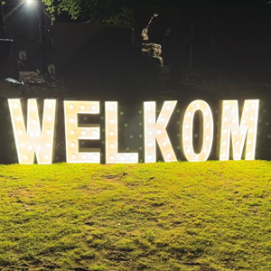 2031 WELKOM letters met verlichting ca.100cm hoog, 230V