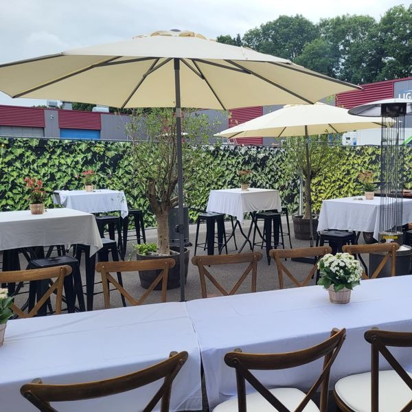 1104 2 x Parasol luxe wit/ecru