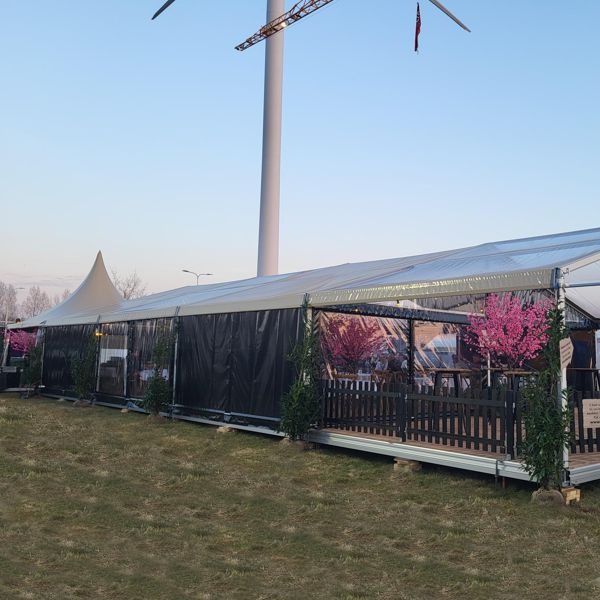 1230 Luxe VH Tent 10 x 20 meter zandkleur / zwart