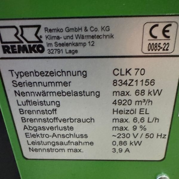 1915 Kachel indirect gestookt 65 Kw Remko 230v/1000watt 1915 Kachel indirect gestookt 65 Kw Remko 230v/1000watt