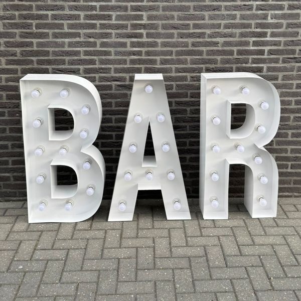 2030 BAR letters met verlichting ca.100cm hoog, 230V 2030 BAR letters met verlichting ca.100cm hoog, 230V