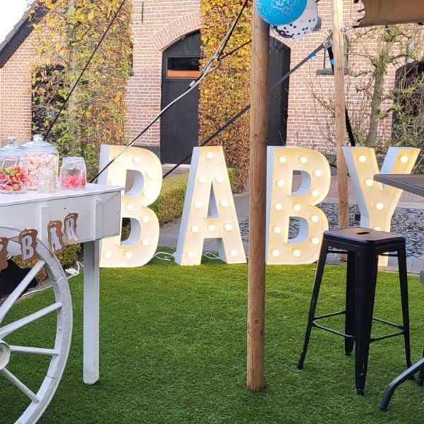 2035 BABY letters met verlichting ca.100cm hoog, 230v 2035 BABY letters met verlichting ca.100cm hoog, 230v